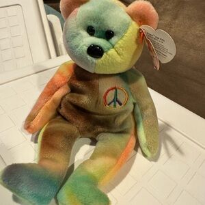 Ty Tie-Dye Peace Bear Plush